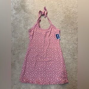 NWT Marshalls Pink Floral Halter Mini Dress